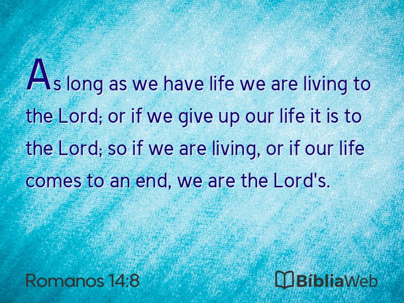 Romanos 14:8 em imagem para compartilhar
