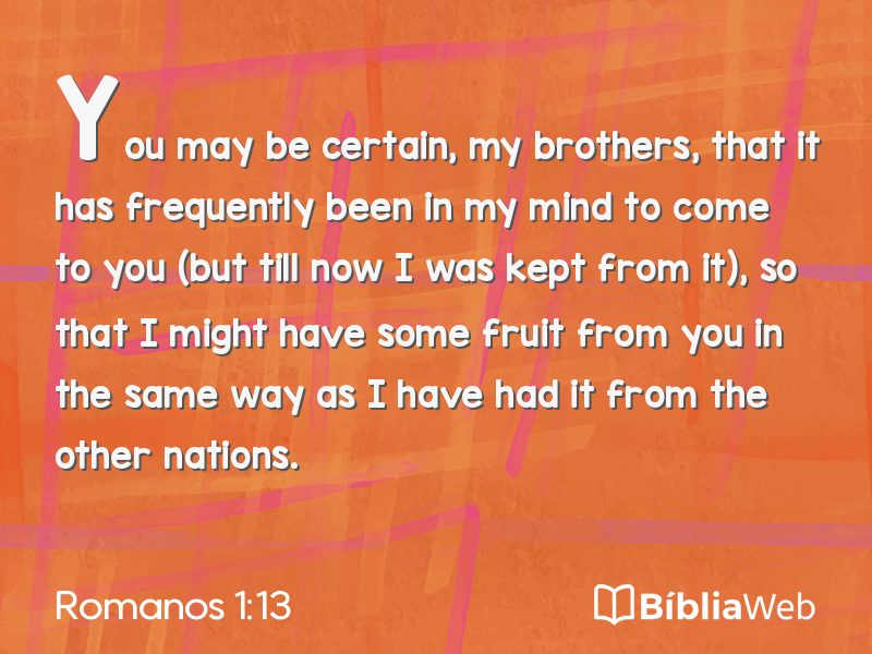 Romanos 1:13 em imagem para compartilhar
