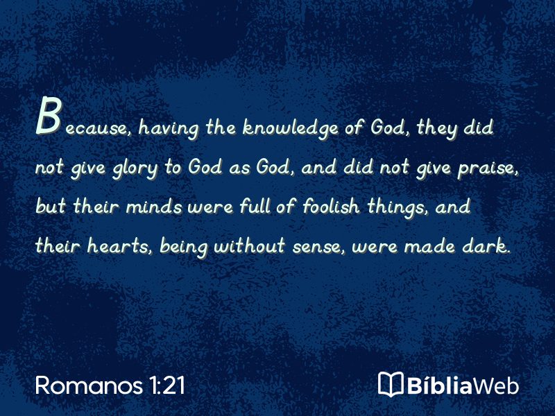 Romanos 1:21 em imagem para compartilhar