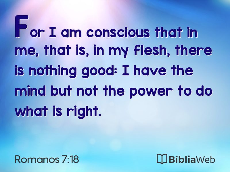 Romanos 7:18 em imagem para compartilhar