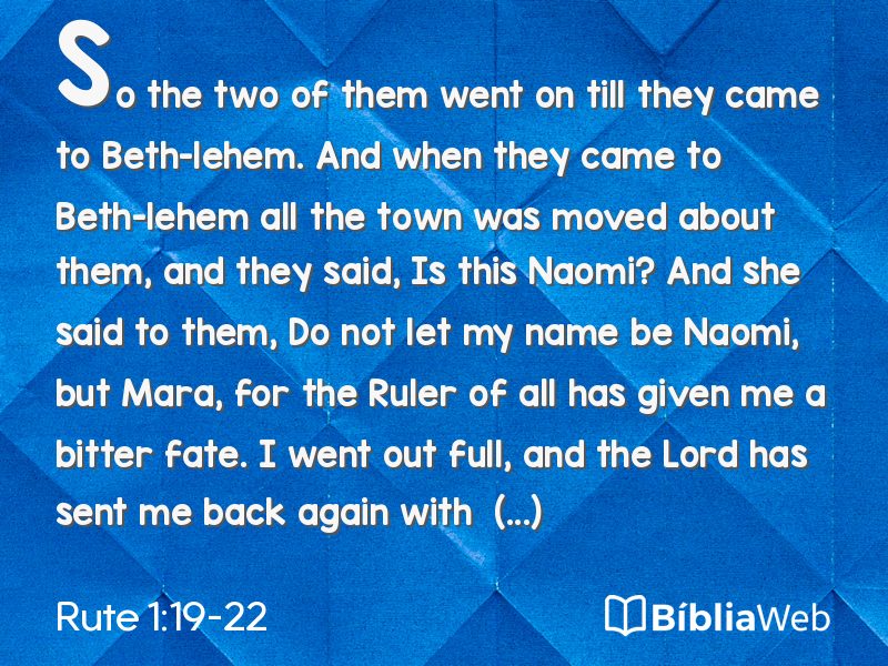 Rute 1:19-22 em imagem para compartilhar