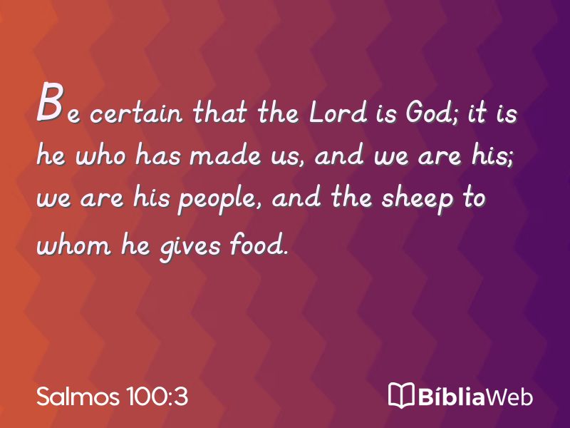 Salmos 100:3 em imagem para compartilhar