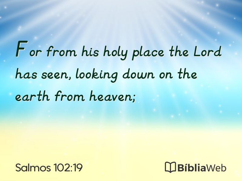 Salmos 102:19 em imagem para compartilhar