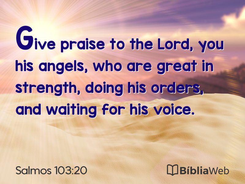 Salmos 103:20 em imagem para compartilhar