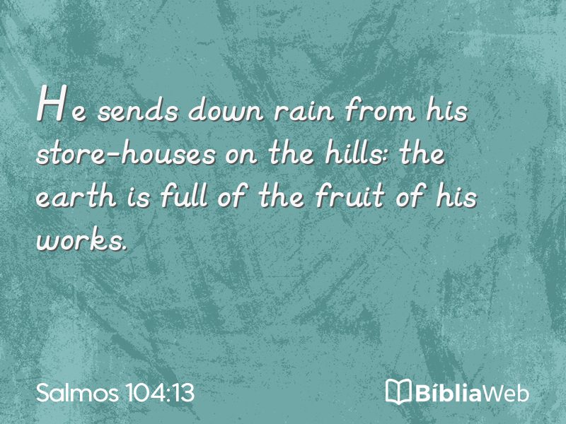 Salmos 104:13 em imagem para compartilhar