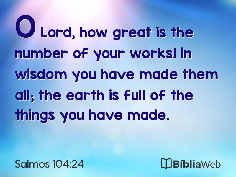 Salmos 104:24 em imagem para compartilhar