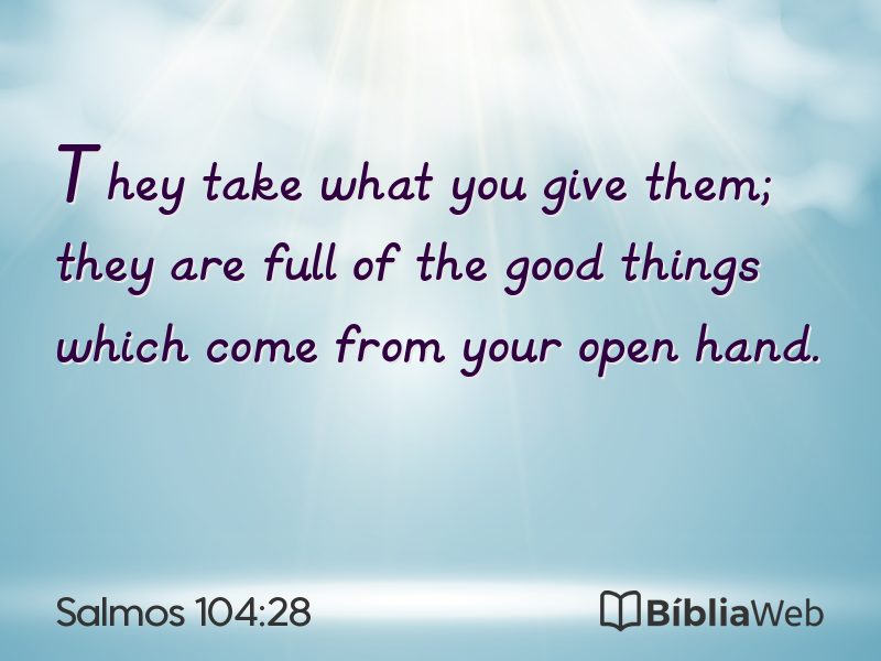 Salmos 104:28 em imagem para compartilhar