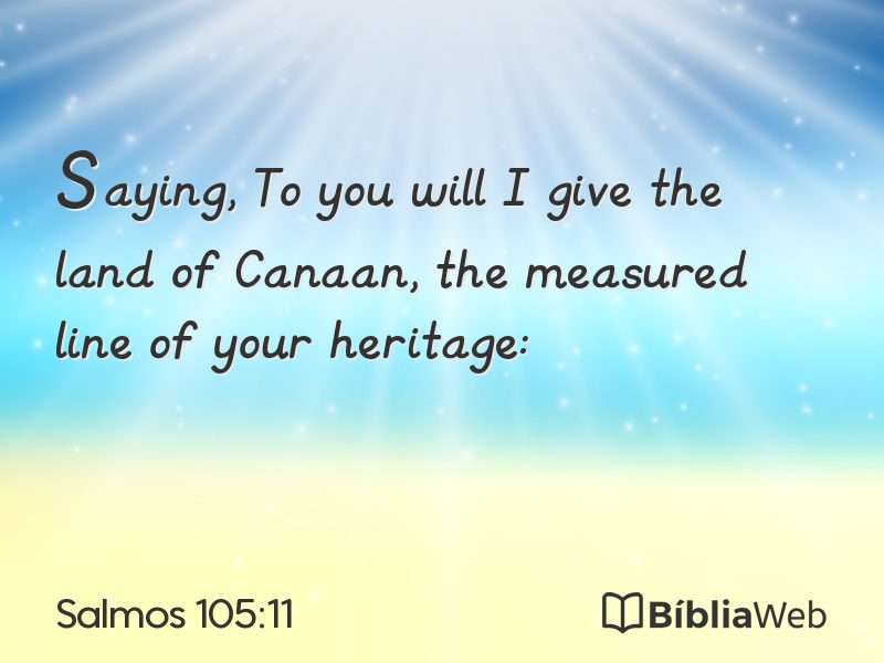 Salmos 105:11 em imagem para compartilhar