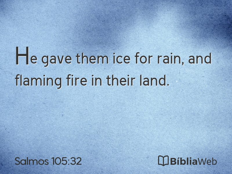 Salmos 105:32 em imagem para compartilhar