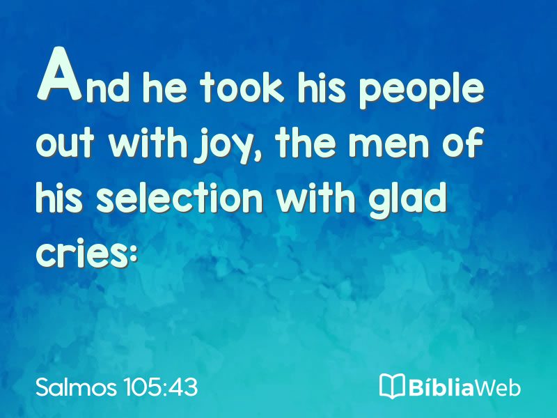 Salmos 105:43 em imagem para compartilhar