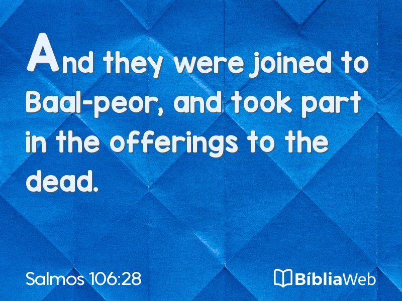 Salmos 106:28 em imagem para compartilhar