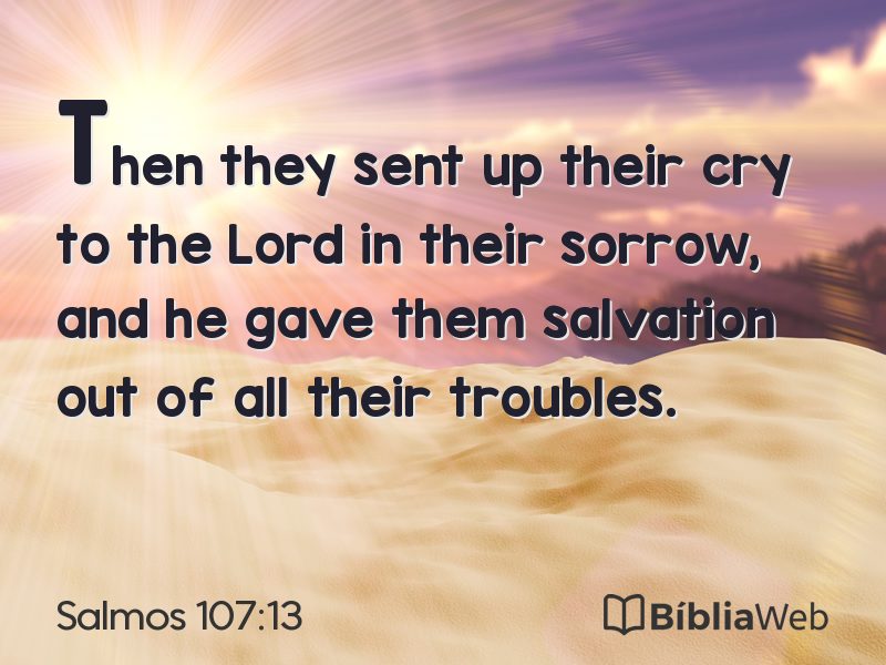 Salmos 107:13 em imagem para compartilhar
