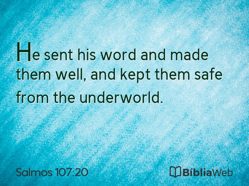 Salmos 107:20 em imagem para compartilhar