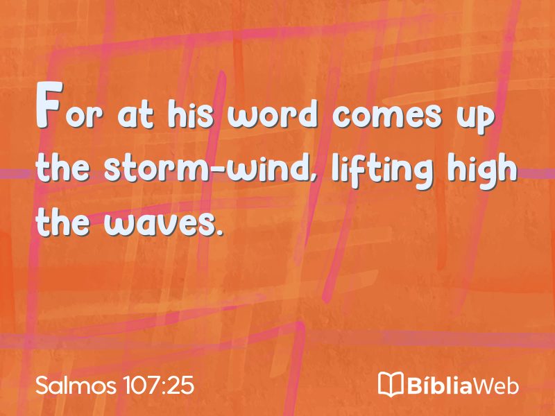 Salmos 107:25 em imagem para compartilhar