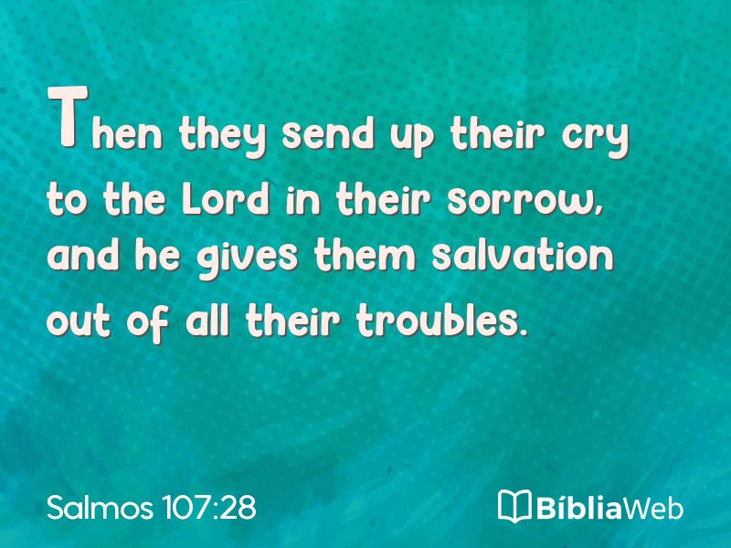 Salmos 107:28 em imagem para compartilhar