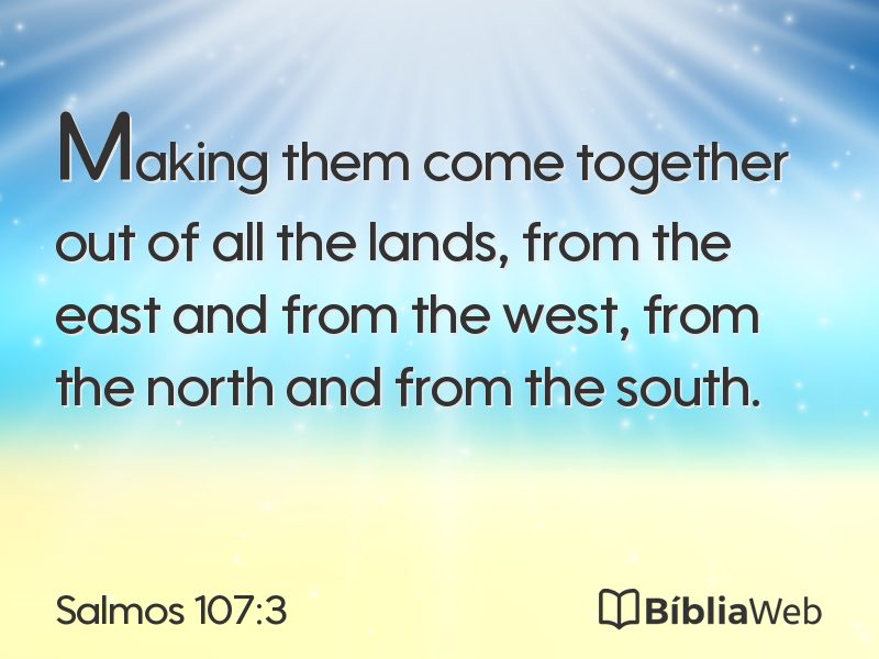Salmos 107:3 em imagem para compartilhar