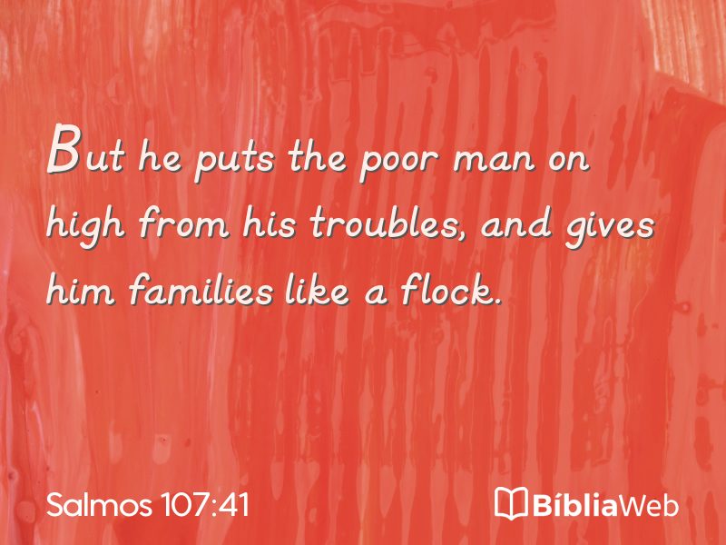 Salmos 107:41 em imagem para compartilhar