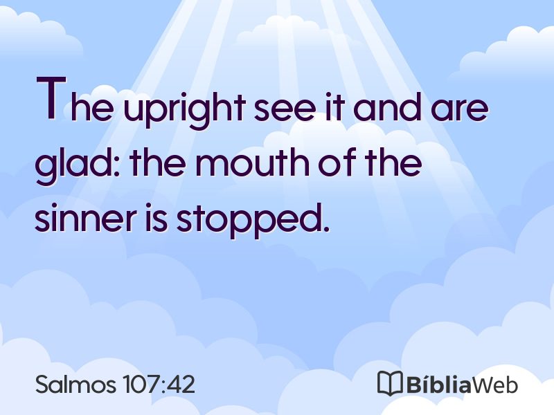 Salmos 107:42 em imagem para compartilhar