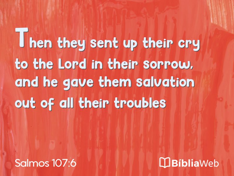 Salmos 107:6 em imagem para compartilhar