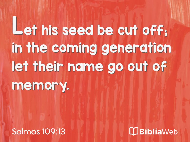 Salmos 109:13 em imagem para compartilhar