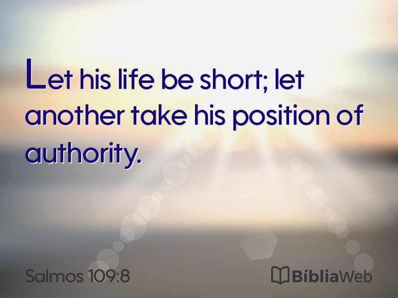 Salmos 109:8 em imagem para compartilhar
