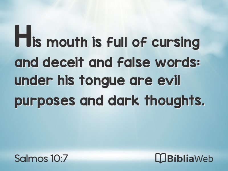 Salmos 10:7 em imagem para compartilhar