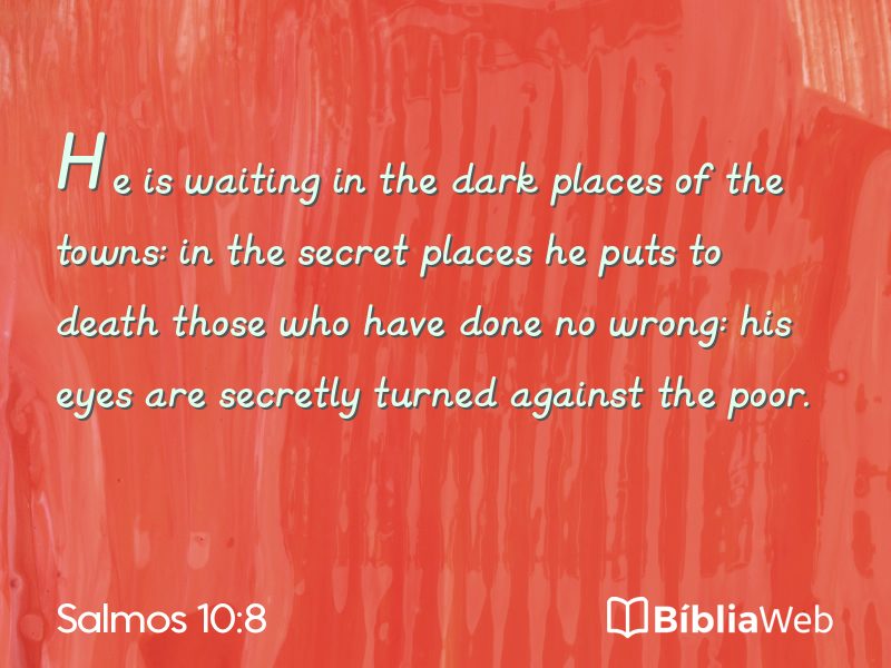 Salmos 10:8 em imagem para compartilhar
