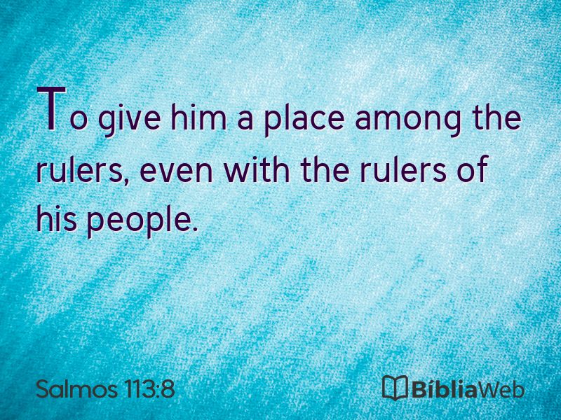 Salmos 113:8 em imagem para compartilhar