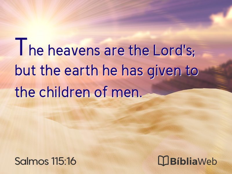 Salmos 115:16 em imagem para compartilhar
