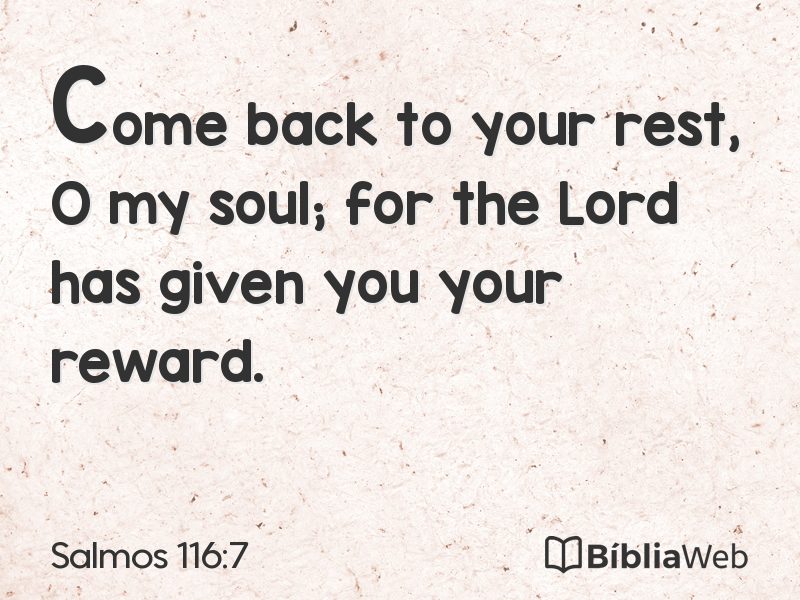 Salmos 116:7 em imagem para compartilhar