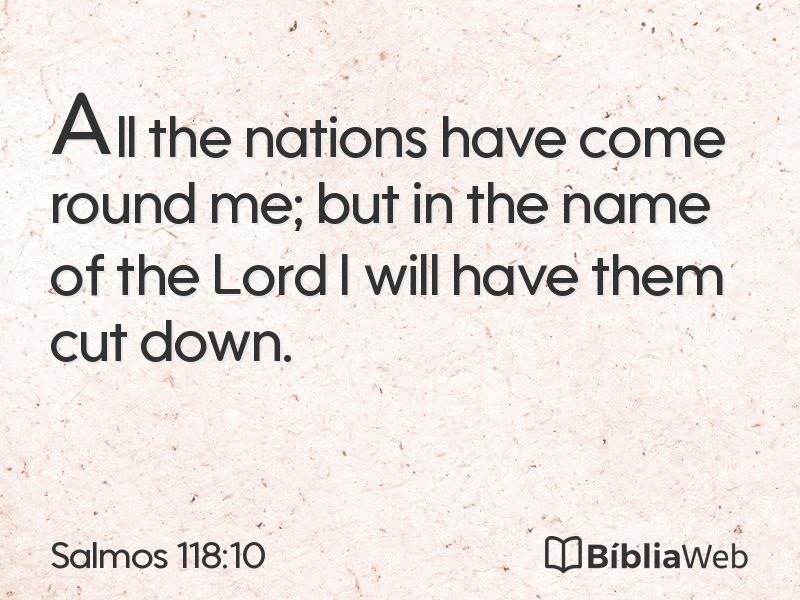 Salmos 118:10 em imagem para compartilhar