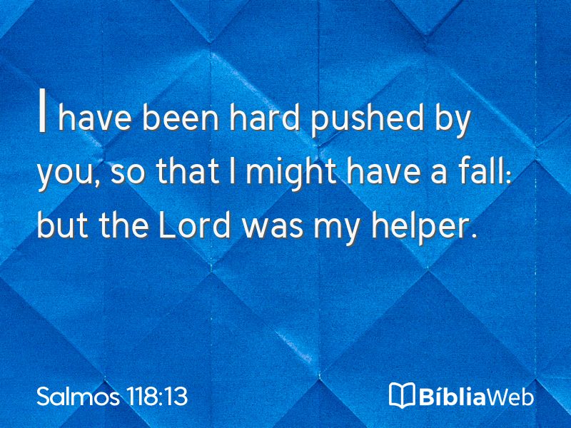 Salmos 118:13 em imagem para compartilhar