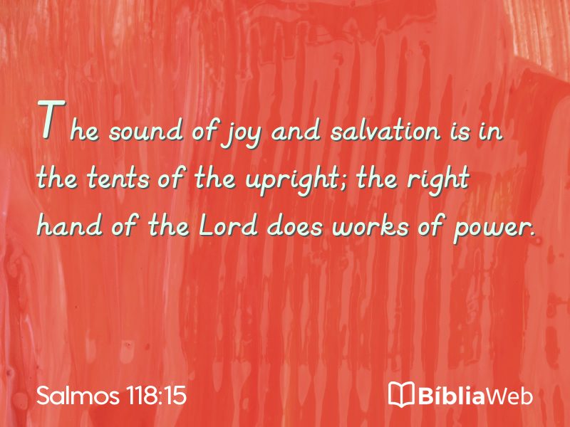 Salmos 118:15 em imagem para compartilhar