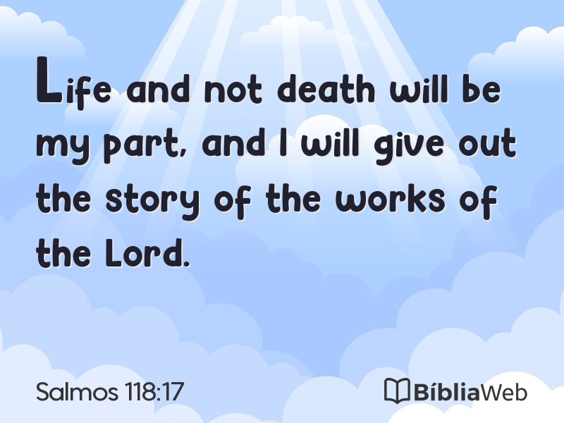 Salmos 118:17 em imagem para compartilhar