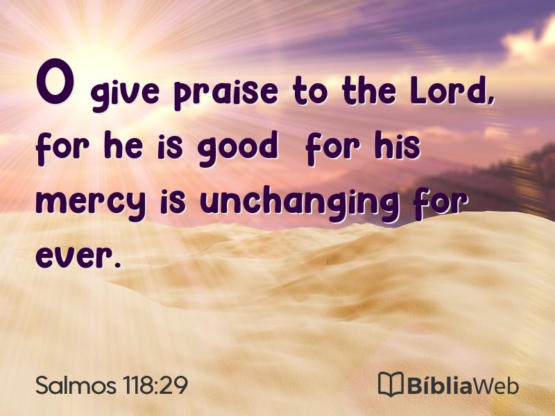 Salmos 118:29 em imagem para compartilhar
