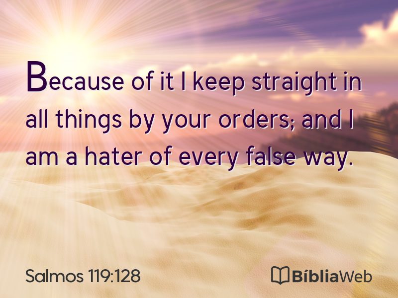 Salmos 119:128 em imagem para compartilhar