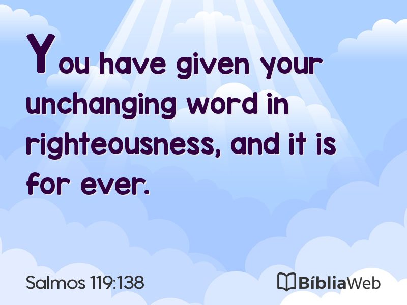 Salmos 119:138 em imagem para compartilhar