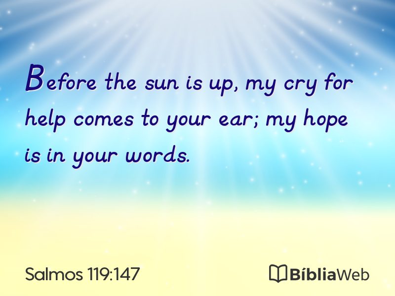 Salmos 119:147 em imagem para compartilhar
