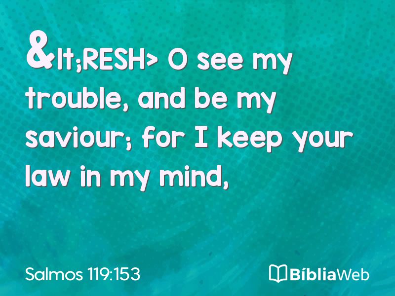 Salmos 119:153 em imagem para compartilhar