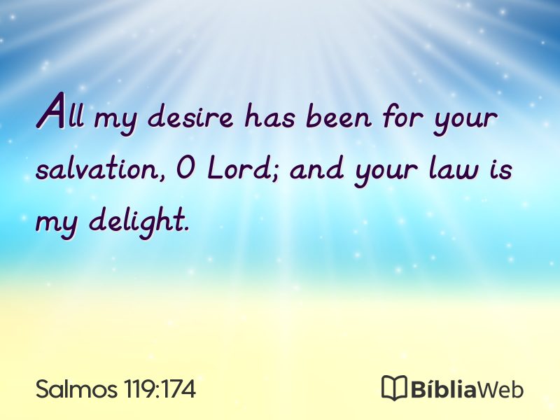 Salmos 119:174 em imagem para compartilhar