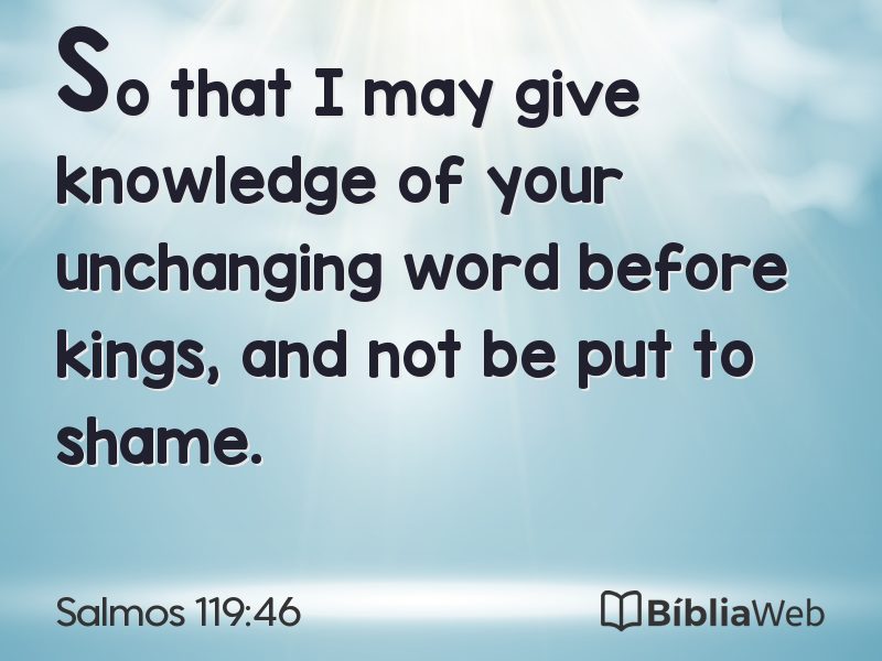 Salmos 119:46 em imagem para compartilhar