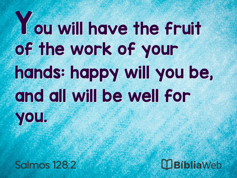 Salmos 128:2 em imagem para compartilhar