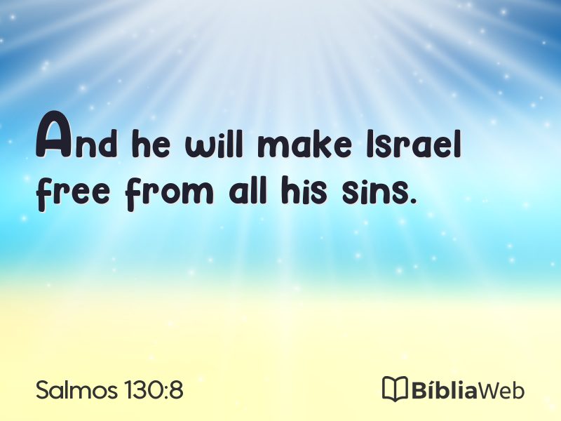 Salmos 130:8 em imagem para compartilhar