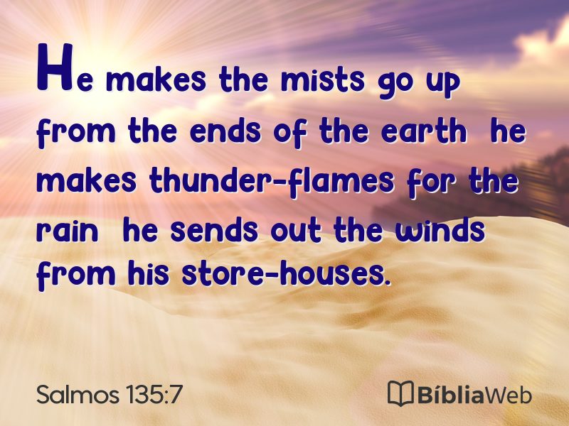 Salmos 135:7 em imagem para compartilhar
