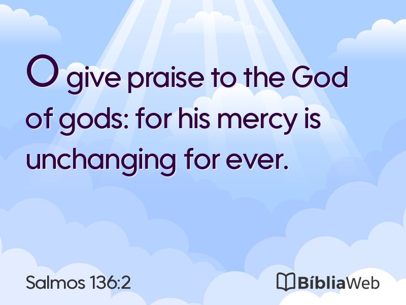 Salmos 136:2 em imagem para compartilhar