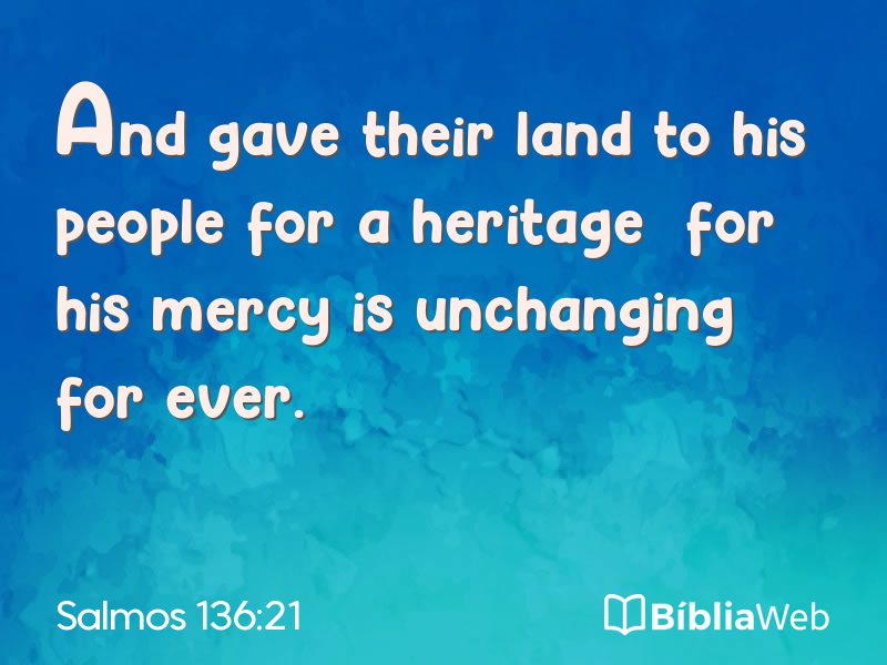 Salmos 136:21 em imagem para compartilhar