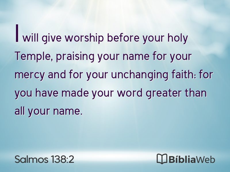 Salmos 138:2 em imagem para compartilhar
