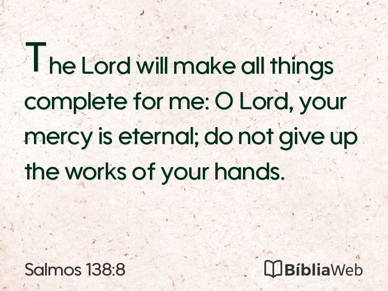 Salmos 138:8 em imagem para compartilhar