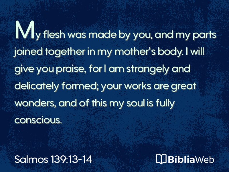 Salmos 139:13-14 em imagem para compartilhar