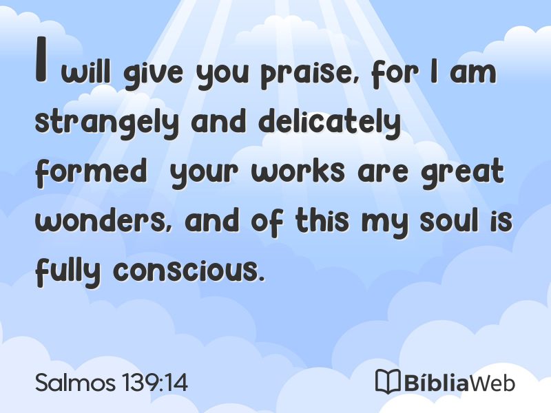 Salmos 139:14 em imagem para compartilhar